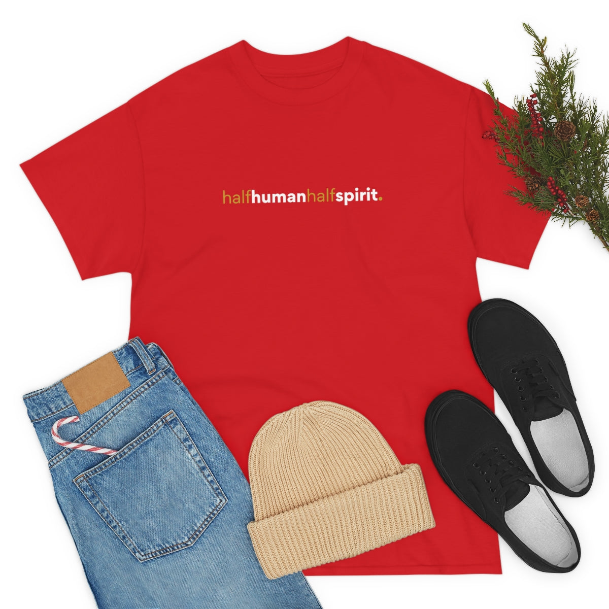 "half human" Unisex Heavy Cotton Tee