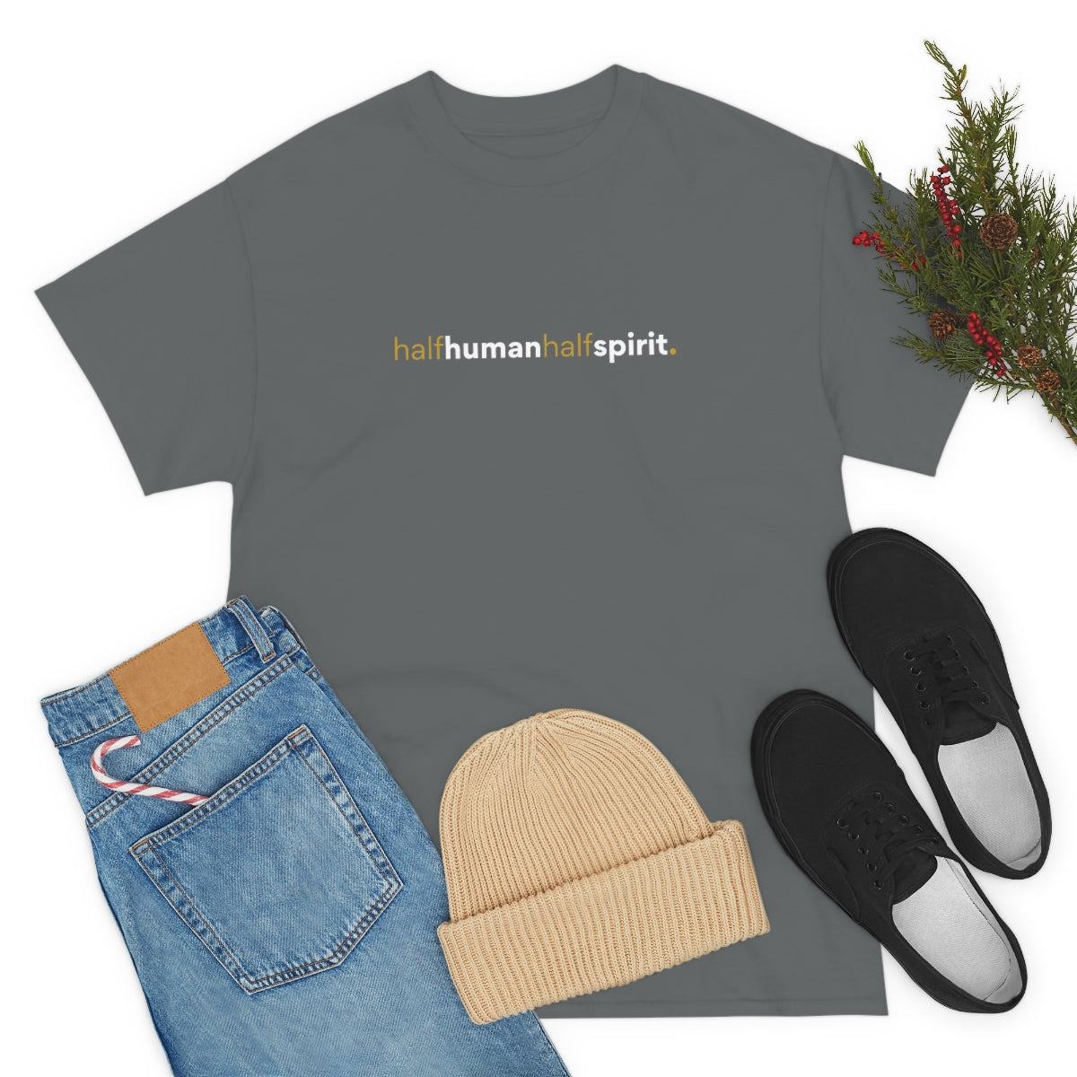 "half human" Unisex Heavy Cotton Tee