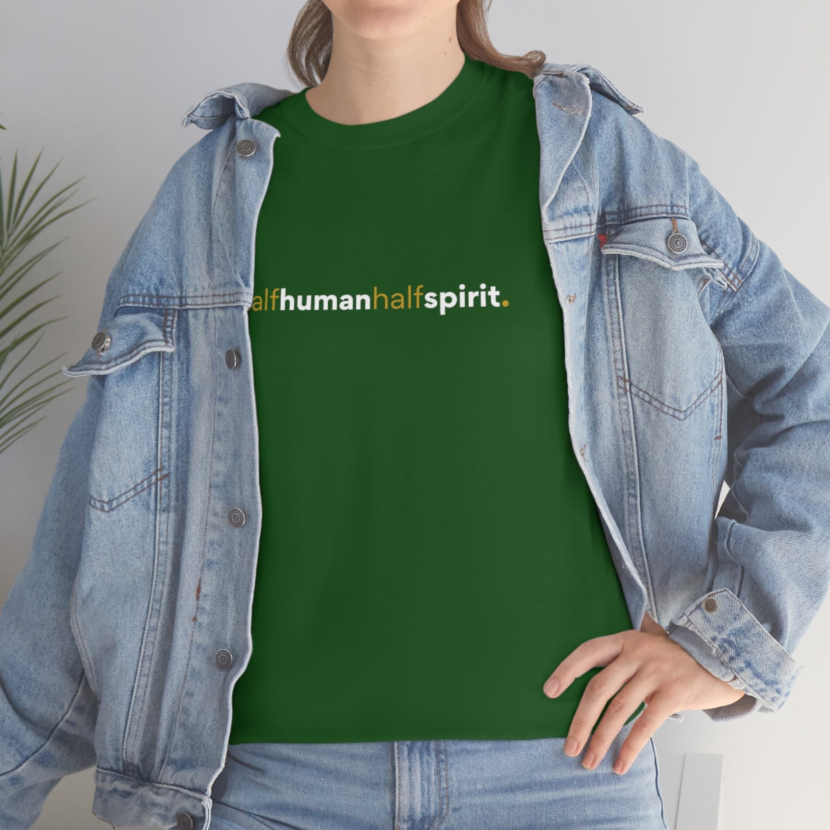 "half human" Unisex Heavy Cotton Tee